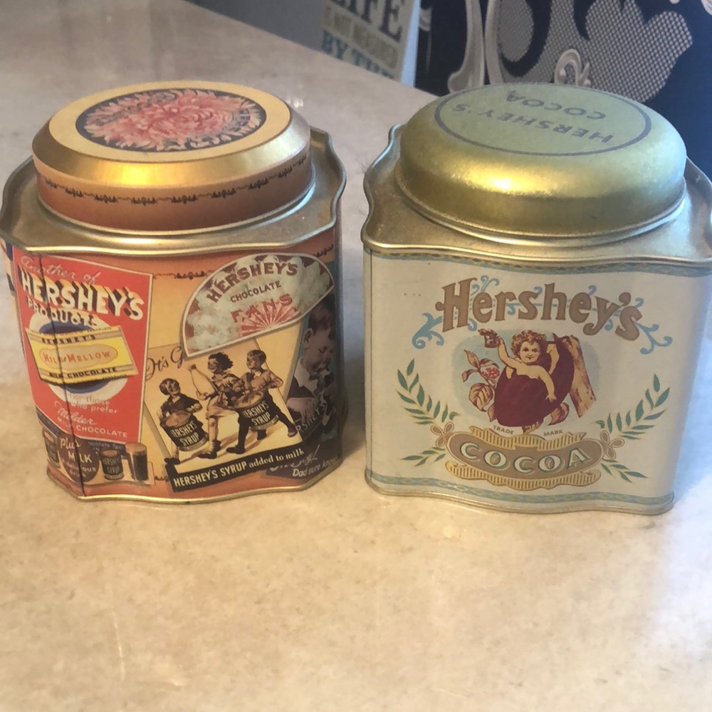 Set of 2 Hershey’s vintage tin canisters